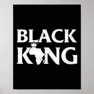 Poster Rei Negro Mapa Africano Orgulho Negro Melanina Cri
