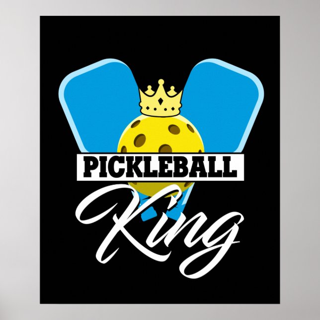 Poster Rei Pickleball - Campeão Engraçado de Pickleball (Frente)