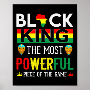 Poster Rei Preto A Peça Mais Poderosa No Jogo Homens