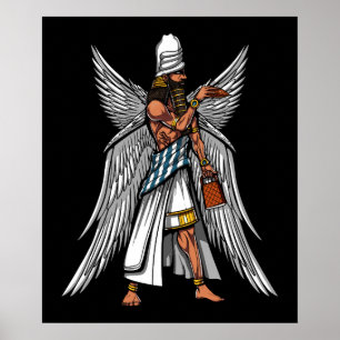 Poster Rei Sumerian antigo do deus estrangeiro de