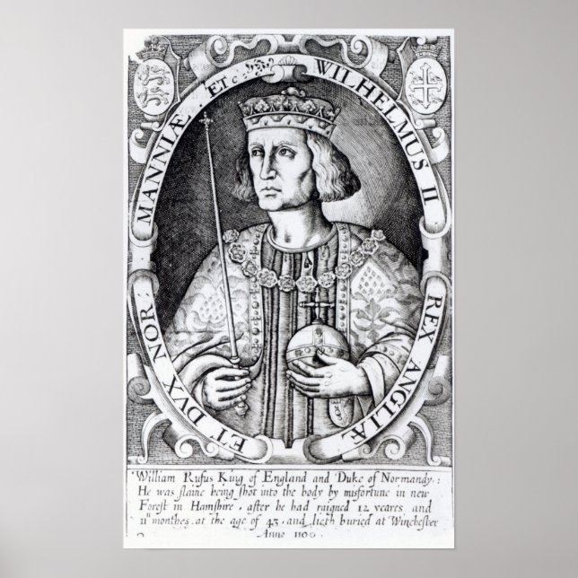 Póster Rei William II da Inglaterra, 1618 (Frente)