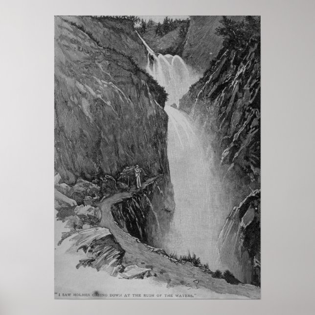 Poster Reichenbach Falls - Sidney Paget (Frente)