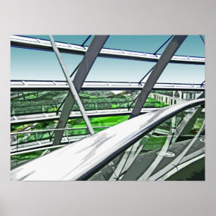 Poster Reichstag/Bundestag, trilhos interiores, Berlim