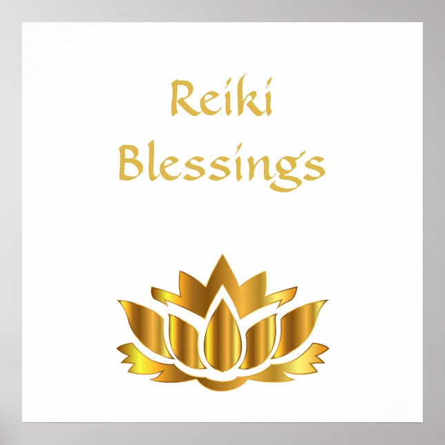 Poster Reiki Blessings White/Dourado (Frente)