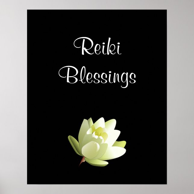 Poster Reiki Blessings White Lilly (Frente)