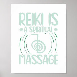 Poster Reiki é uma massagem espiritual   Ideia de presen
