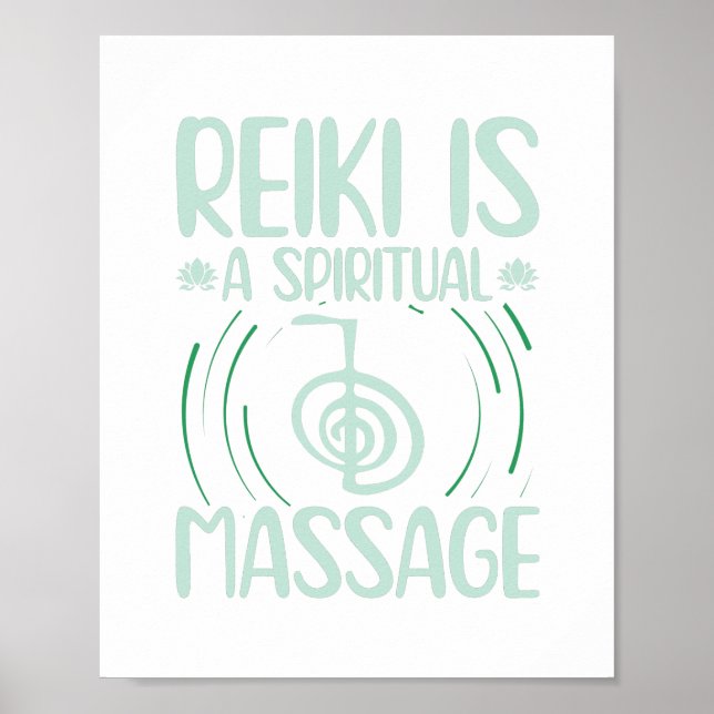 Poster Reiki é uma massagem espiritual | Ideia de present (Frente)