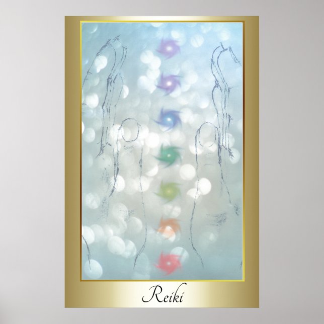 Poster Reiki Healing Mands design (Frente)