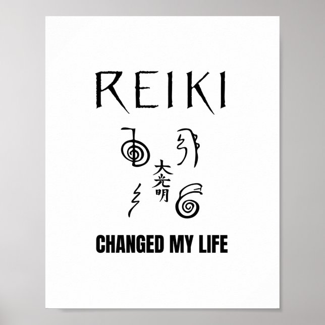 Poster Reiki mudou minha vida | Presentes Energéticos Rei (Frente)