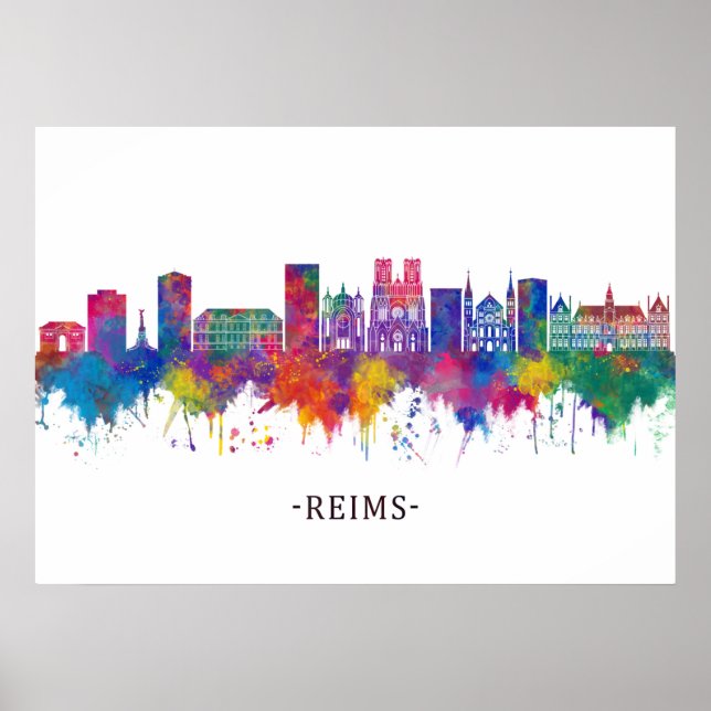 Poster Reims France Skyline (Frente)
