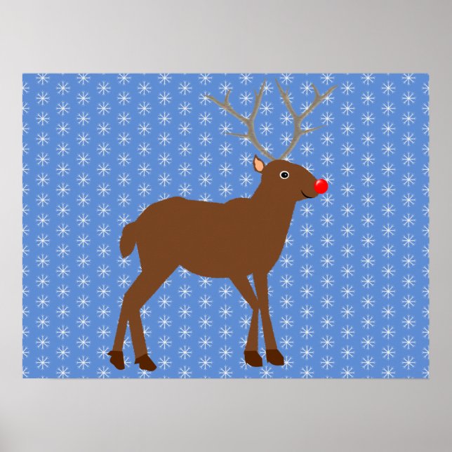 Poster Reinado de Natal bonito com Nariz Vermelho (Frente)