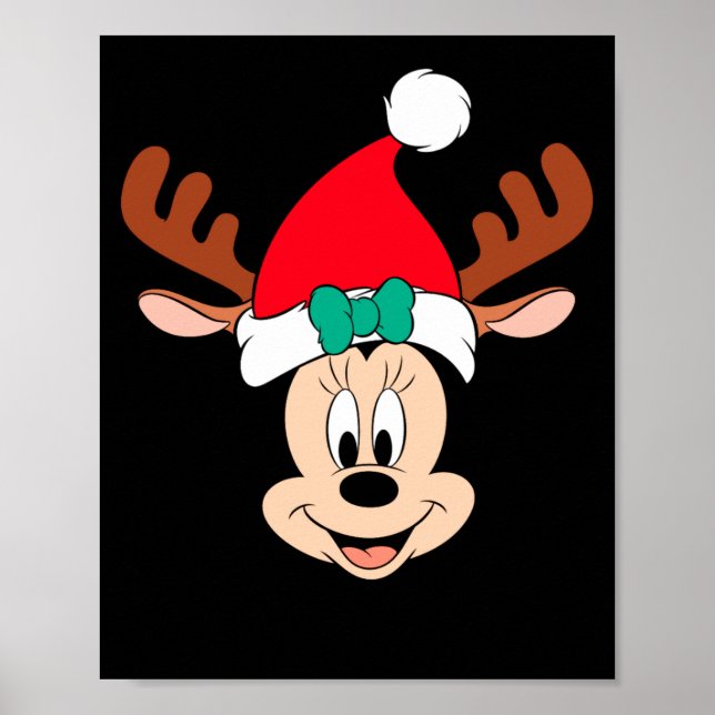 Poster Reindeer Antlers Santa Hat  (Frente)