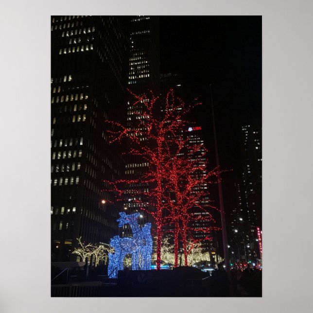 Poster Reindeer Christmas Lights Nova Iorque Manhattan (Frente)