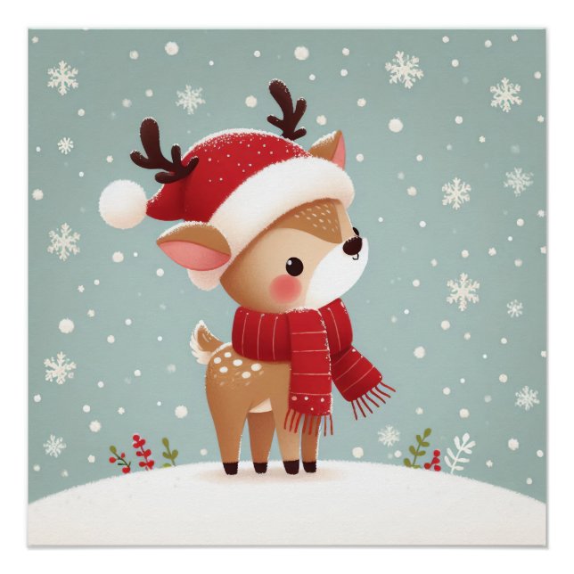 Póster Reindeer de Natal (Frente)