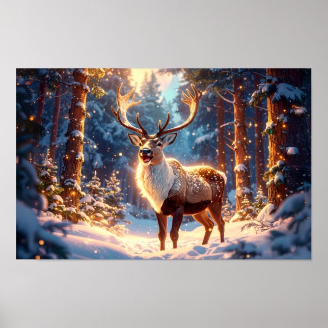 Poster Reindeer de Papai Noel (Frente)