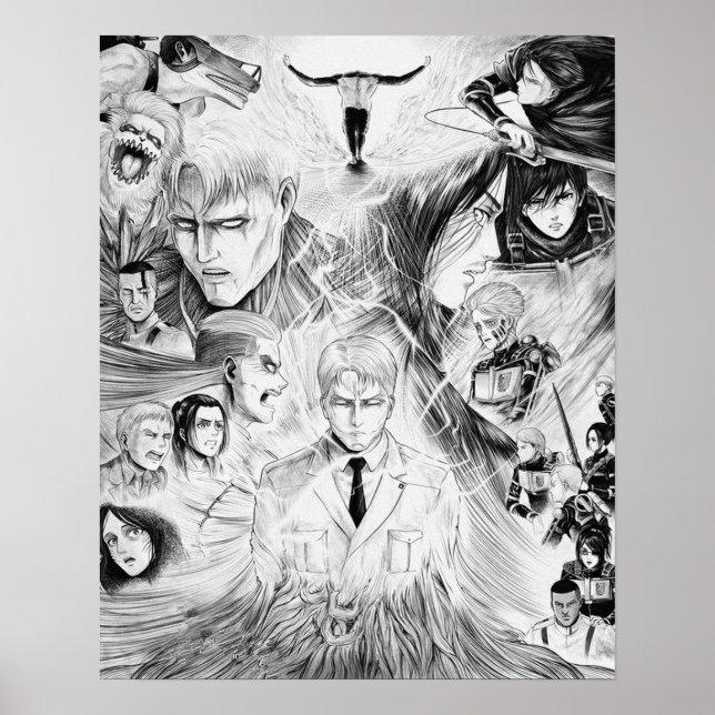 Poster Reiner Braun Armordeu Titan Shingeki no Kyojin (Frente)