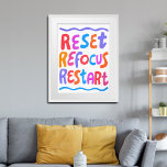Poster REINICIAR REFOCUS REINICIAR Cartas de Bolha de Div<br><div class="desc">Mão fez arte para você! Adicione seu próprio texto, altere a cor de fundo também. Selecione o tamanho do impressão usando o menu suspenso acima e você pode clicar no botão "editar design" para personalizar o trabalho de arte para ajustado de qualquer tamanho de papel. Adquira um poster simples ou...</div>