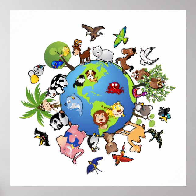 Poster Reino Animal: Animais ao redor do mundo (Frente)