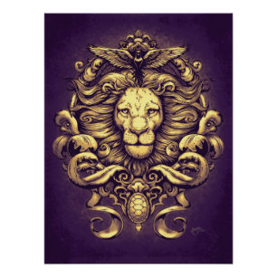 Póster Reino da Natureza em Roxo