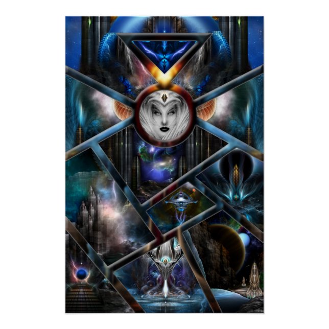 Póster Reino De Fantasias Fractais Matrix Poster Perfeito (Frente)