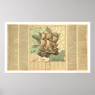 Póster Reino de France como um navio de navigação 1796