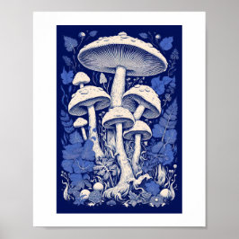 Poster Reino de fungos cogumelo fungo agarico. 