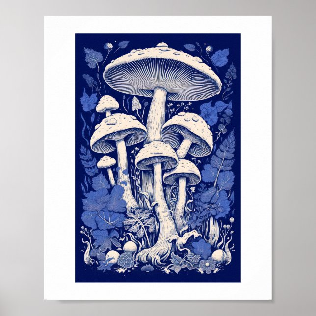 Poster Reino de fungos cogumelo fungo agarico.  (Frente)