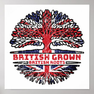 Poster Reino Unido: British Tree Roots Flag