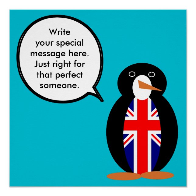 Póster Reino Unido Falando Sra. Pinguim (Frente)