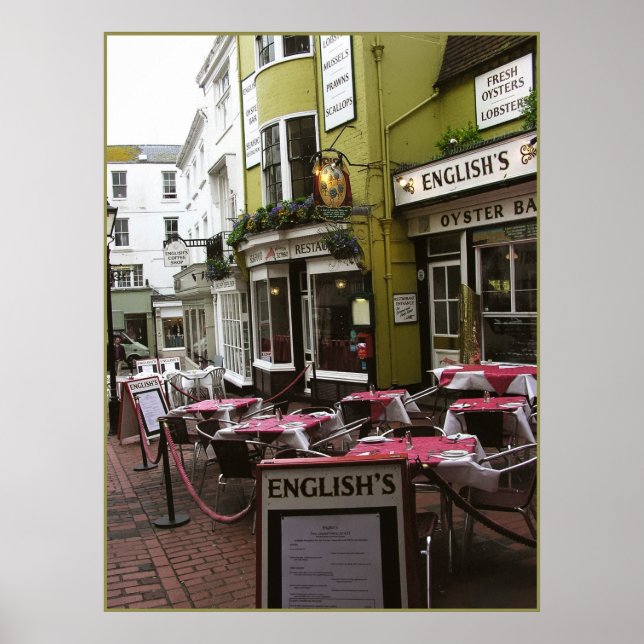 Poster (Reino Unido) Restaurante Inglês Impresso (Frente)