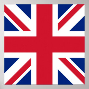 Poster Reino Unido União Jack Flag das Colônias britânica