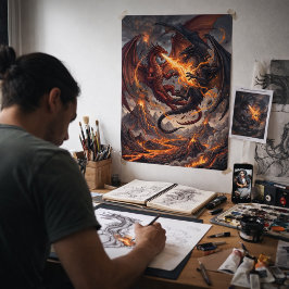 Poster Reinos Mitológicos Choque de Dragões