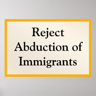 Poster Rejeitar Abdução de Imigrantes