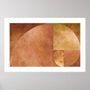 Póster Relação dourada, espiral de Fibonacci