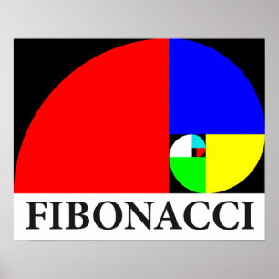 Poster Relação dourada, espiral de Fibonacci