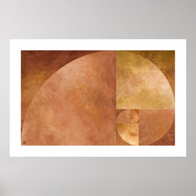 Póster Relação ouro, Espiral Fibonacci (Frente)