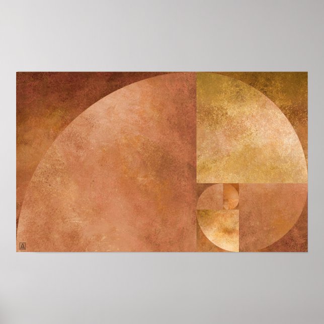 Póster Relação ouro, Espiral Fibonacci (Frente)