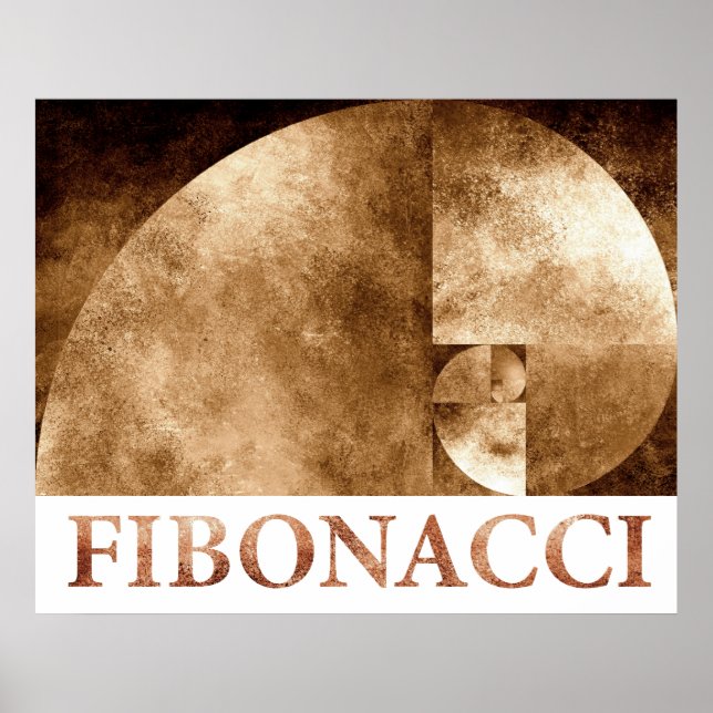 Póster Relação ouro, Espiral Fibonacci (Frente)