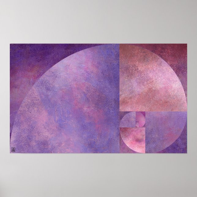 Póster Relação ouro, Espiral Fibonacci (Frente)