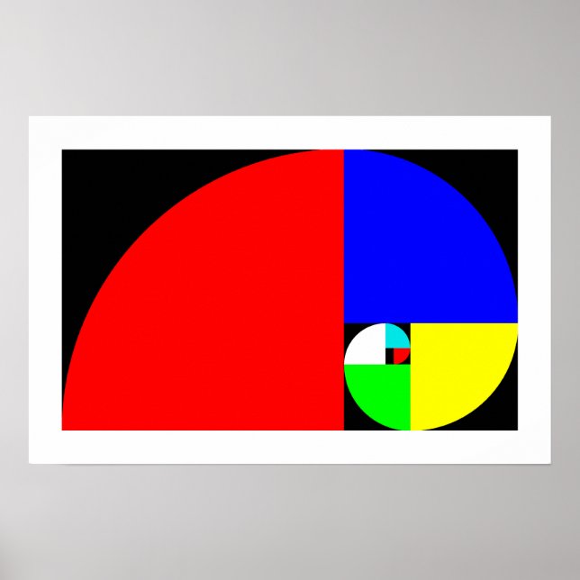 Póster Relação ouro, Espiral Fibonacci (Frente)