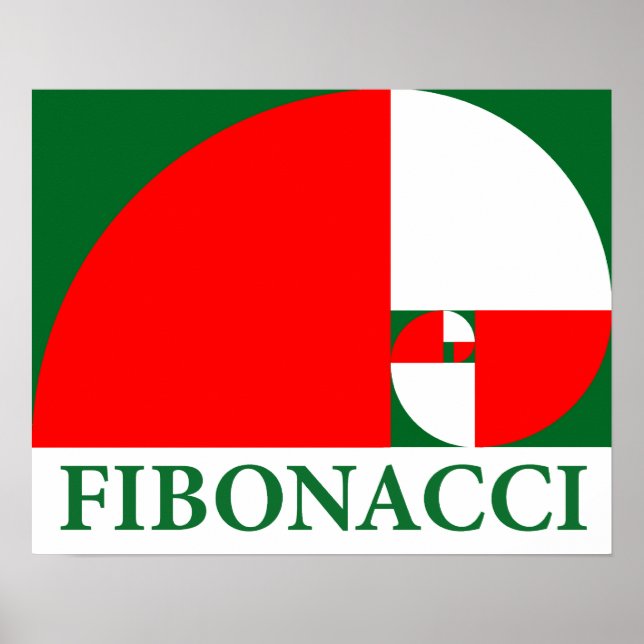 Poster Relação ouro, Espiral Fibonacci (Frente)