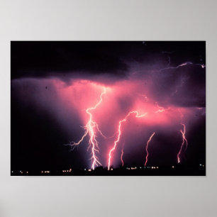 Poster Relâmpago cor-de-rosa