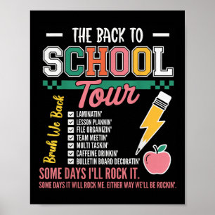 Poster Relâmpago Retro Abcd Volta ao Tour Escolar Teac