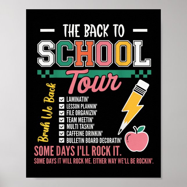 Poster Relâmpago Retro Abcd Volta ao Tour Escolar Teac (Frente)