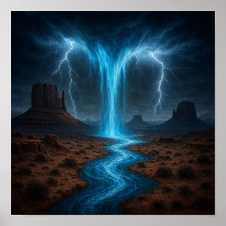 Poster Relâmpago Sobre o Deserto