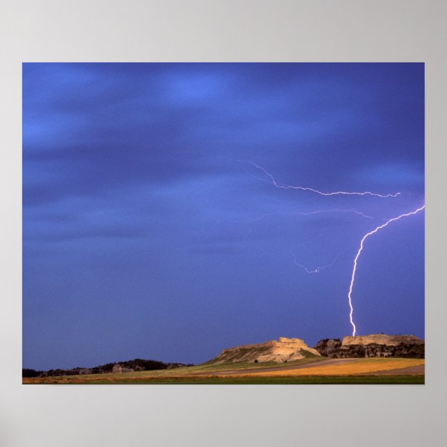 Póster Relâmpagos atinge mordomas perto de Scottsbluff (Frente)