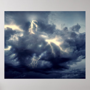 Poster Relâmpagos durante tempestade