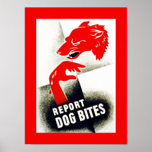 Poster Relate mordidas de cão