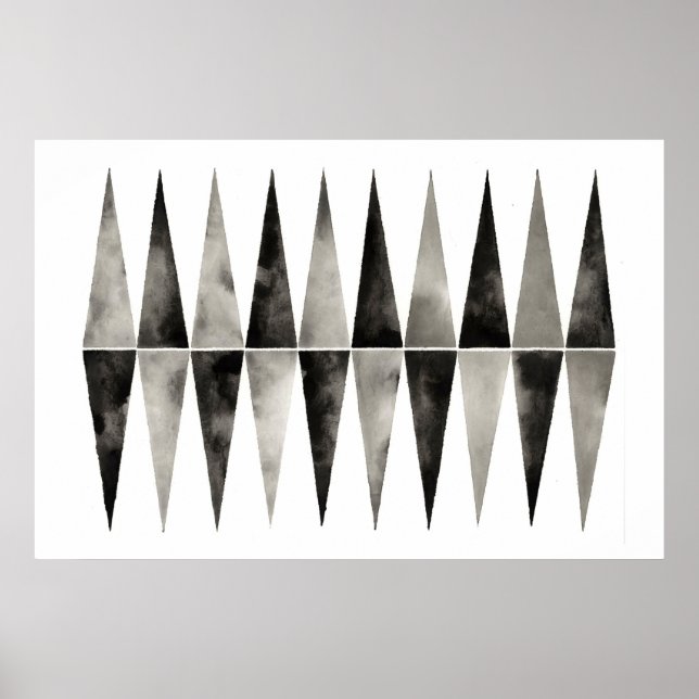 Póster Relatividade. Arte Moderna. Preto e Branco. Geomét (Frente)