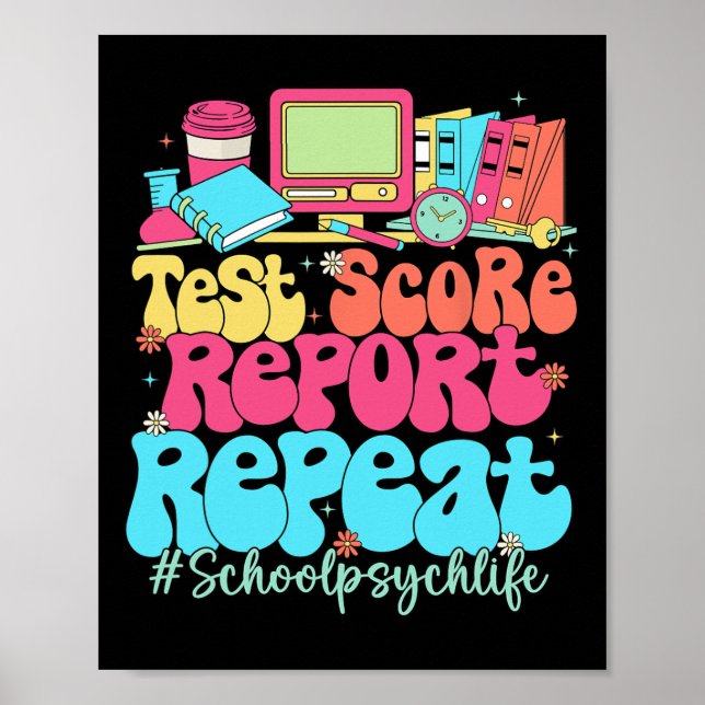 Poster Relatório de Nota de Teste Repetir de Volta às Aul (Frente)